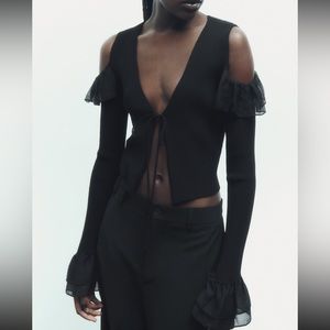Zara ruffle knit top